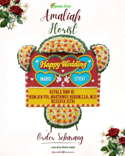 Karangan Papan Bunga Pernikahan di Temuwuh